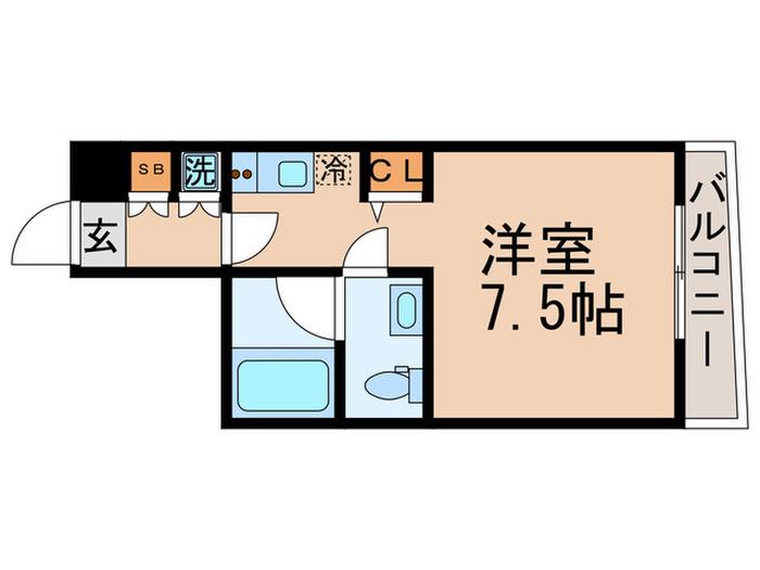 SQUARE CITY KANAMACHI(ワンルーム/4階)の間取り写真