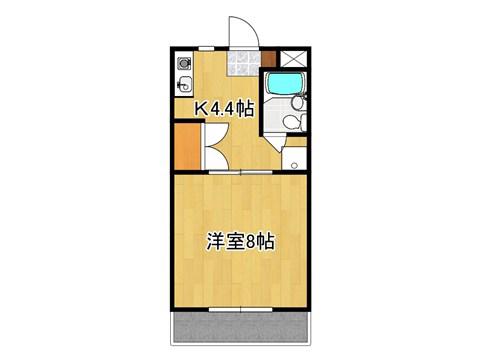 フォレスト ハイム(1K/2階)の間取り写真