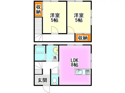 パステルハウス(2LDK/1階)の間取り写真