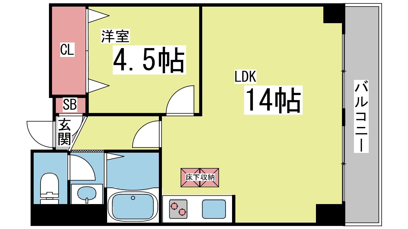サンパレス21六甲II(1LDK/1階)の間取り写真