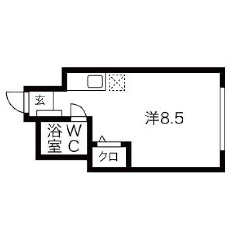 レジェンド船越南(ワンルーム/2階)の間取り写真