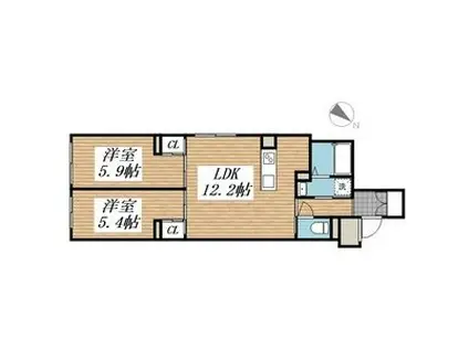 CREAL文京千石II(2LDK/3階)の間取り写真