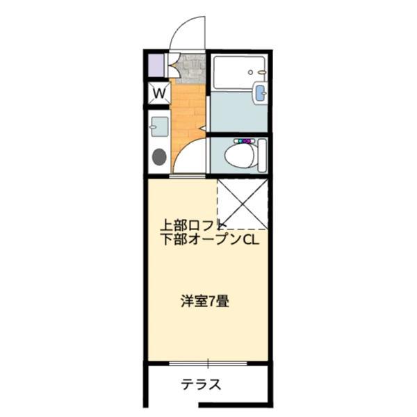 アーバンビューB棟(1K/1階)の間取り写真