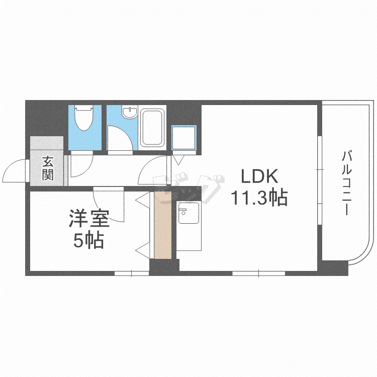 セザール南10条西(1LDK/4階)の間取り写真