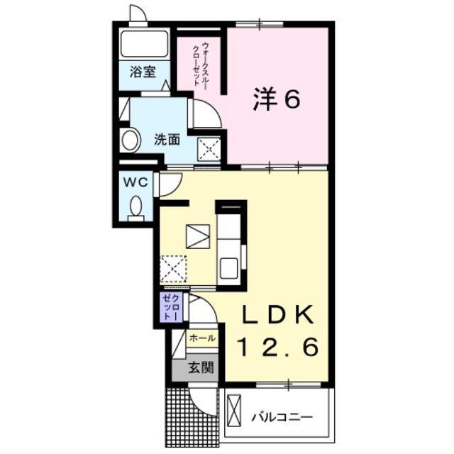 ポムダムールⅡ(1LDK/1階)の間取り写真