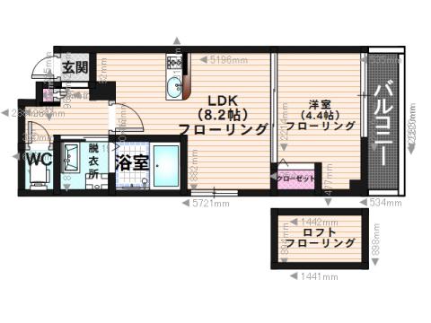 アール平和(1LDK/1階)の間取り写真