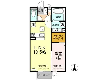 サンリジェール(1LDK/1階)の間取り写真