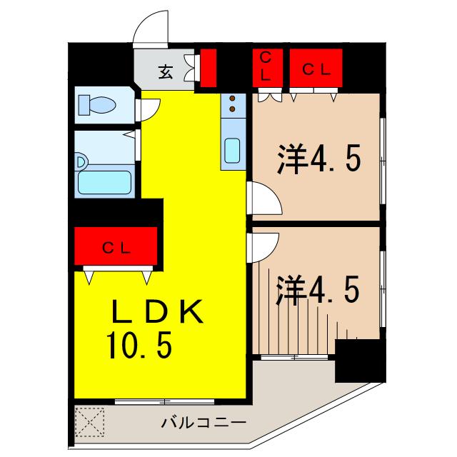 東和ダイヤモンドマンション(2LDK/10階)の間取り写真