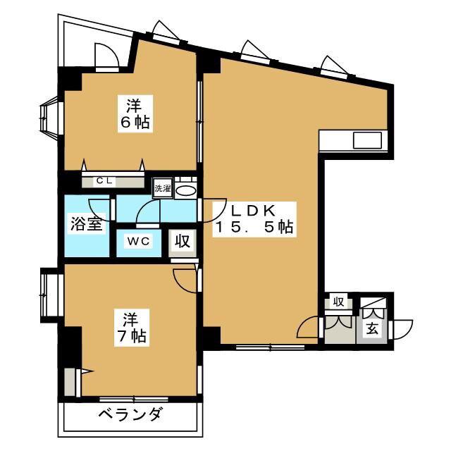 エタニティマンション和田第3(2LDK/2階)の間取り写真