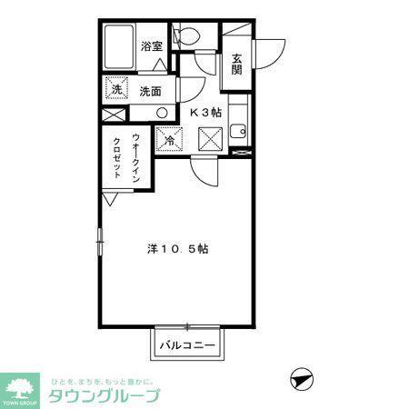エスポワールマルヤマ(1K/1階)の間取り写真
