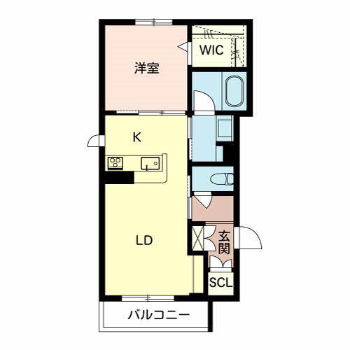 アムール ジュネス(1LDK/3階)の間取り写真