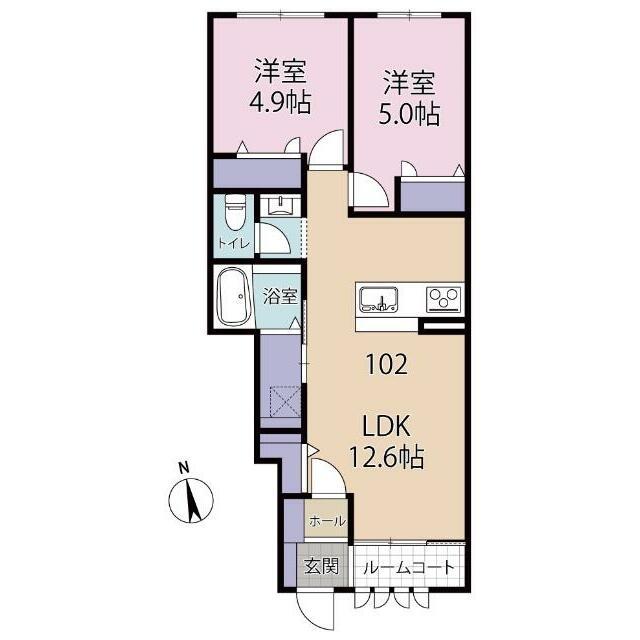目黒区碑文谷5丁目PJ(2LDK/1階)の間取り写真