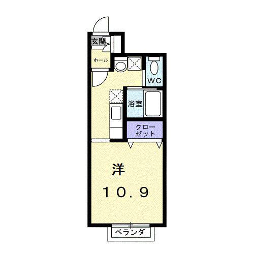 RHILLS(1K/1階)の間取り写真