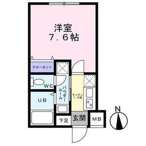 クレシエンテ大和町(1K/4階)の間取り写真