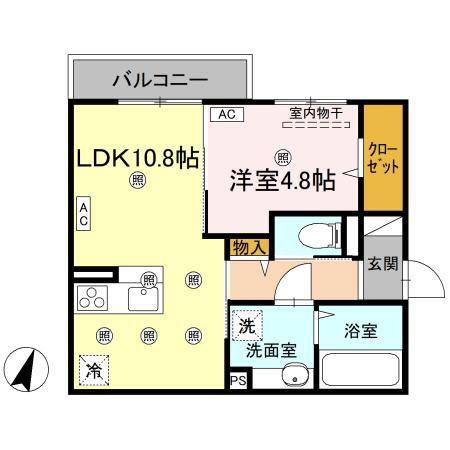 TORISIAサクセス(1LDK/3階)の間取り写真