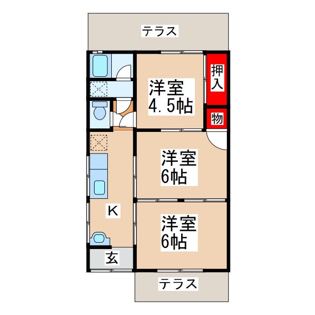 中村コーポ(3K/1階)の間取り写真