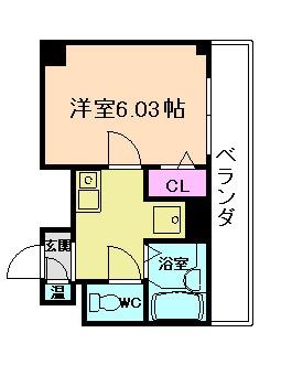 ミレー四ツ橋(1K/7階)の間取り写真