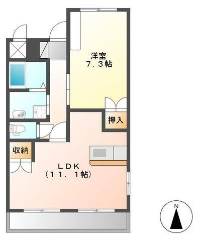 LUCE DEL SOLE(1LDK/2階)の間取り写真