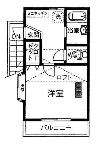 クレセントハイツヨシダ(1K/2階)の間取り写真
