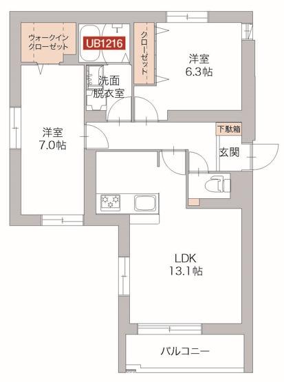 アルバ オヴェスト(2LDK/1階)の間取り写真