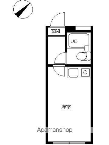 スカイピア弘明寺(ワンルーム/2階)の間取り写真