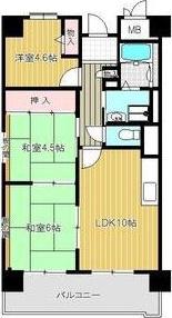 メゾンドーム三軒家(3LDK/3階)の間取り写真