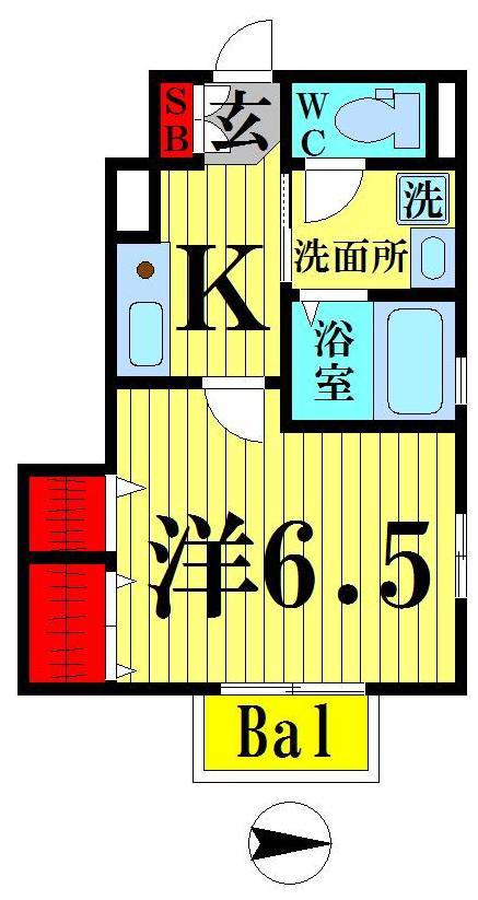グレイスコート(1K/1階)の間取り写真
