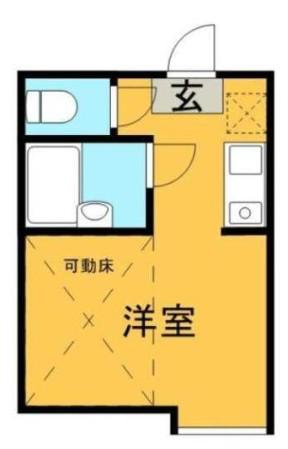 パンシオン新丸子(ワンルーム/2階)の間取り写真