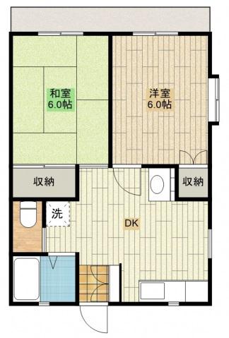 クレール44(2DK/1階)の間取り写真