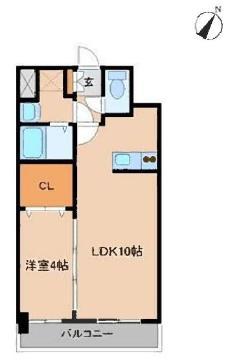 ローゼンコート禄屋(1LDK/5階)の間取り写真