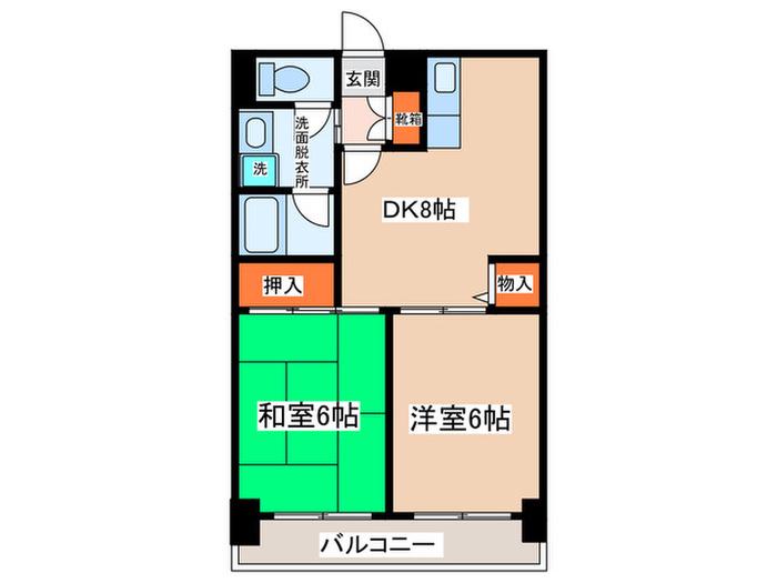 天王寺パンション壱番館(2DK/3階)の間取り写真