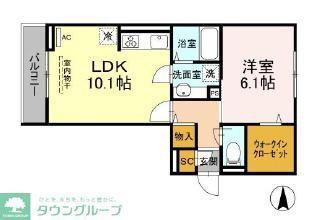 LUMIERE(1LDK/2階)の間取り写真