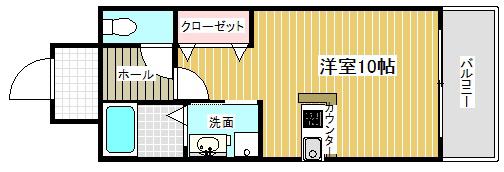 プラチナコート(ワンルーム/3階)の間取り写真