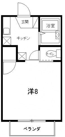 メゾンタカギ(1K/2階)の間取り写真