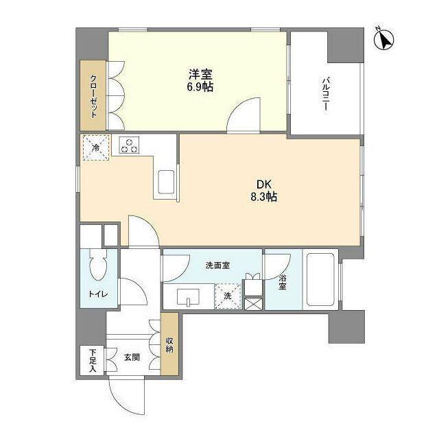 グランカーサ銀座イースト(1LDK/9階)の間取り写真