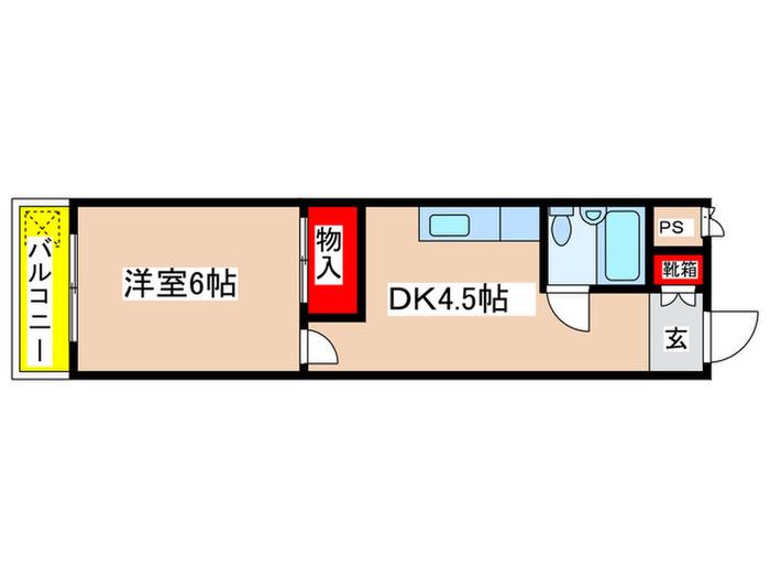 サンシャイン(1DK/1階)の間取り写真