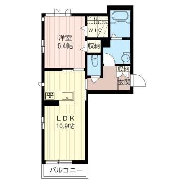 リラフォートA(1LDK/3階)の間取り写真