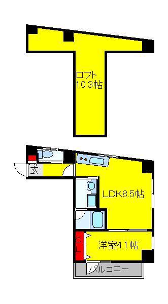 ソフィア・コート津田沼(1LDK/7階)の間取り写真