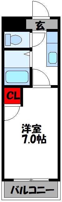 さくらコーポ(1K/5階)の間取り写真