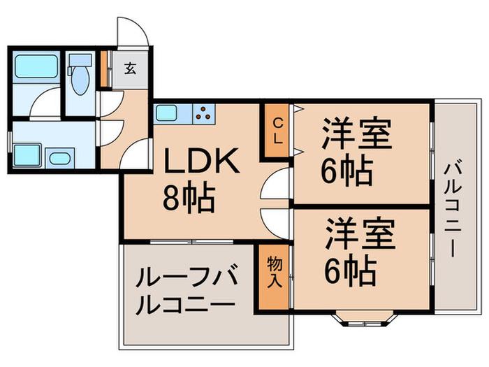 ラ・ブランシェ(2LDK/3階)の間取り写真