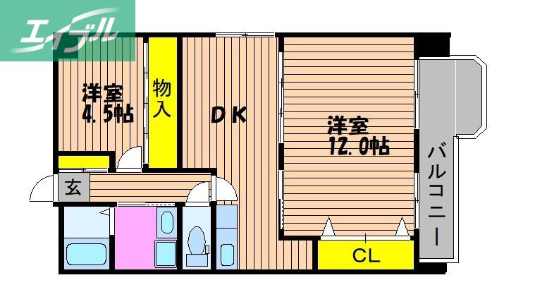 グリーンハウス松島G3(3DK/2階)の間取り写真