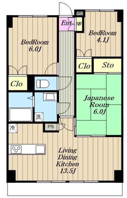 ウッドパーク本厚木(3LDK/3階)の間取り写真