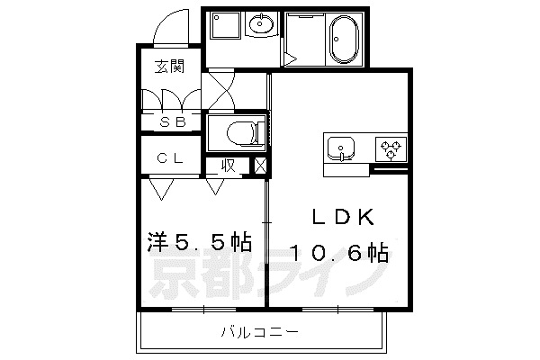 スプリング山城(1LDK/3階)の間取り写真
