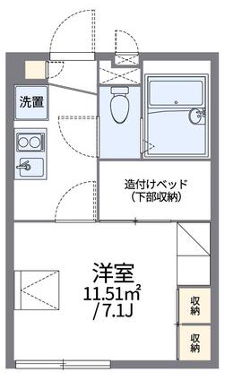 レオパレスブライト ビューティ(1K/2階)の間取り写真