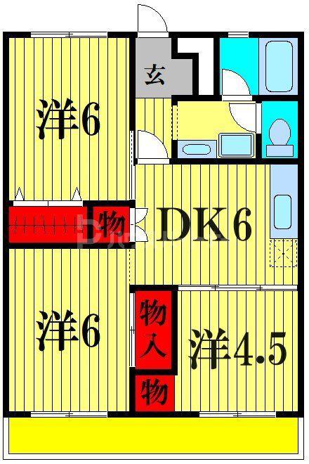 源七第二コーポラス(3DK/1階)の間取り写真