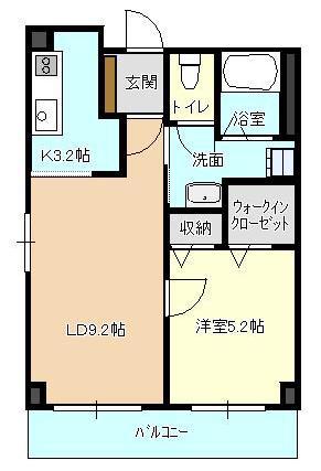 ウエルス細江(1LDK/9階)の間取り写真