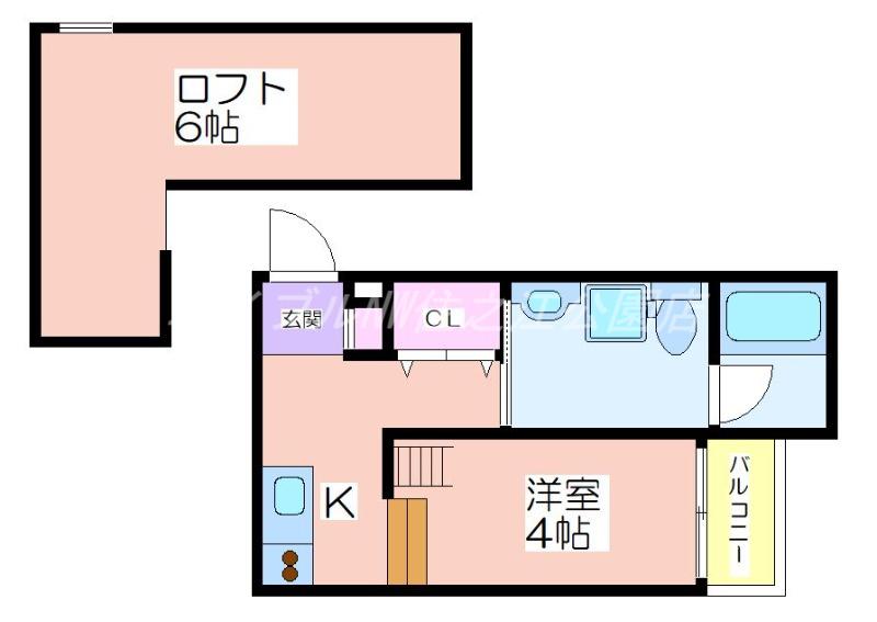 リアージュ住之江舎(1K/2階)の間取り写真