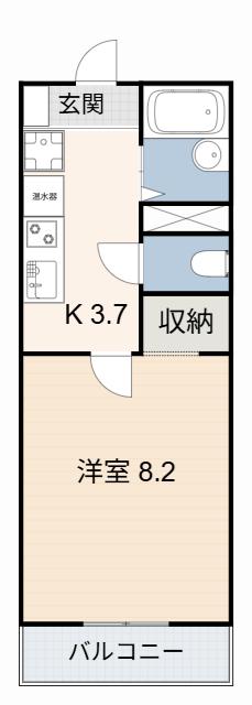 メゾンヴェルテ(1K/2階)の間取り写真