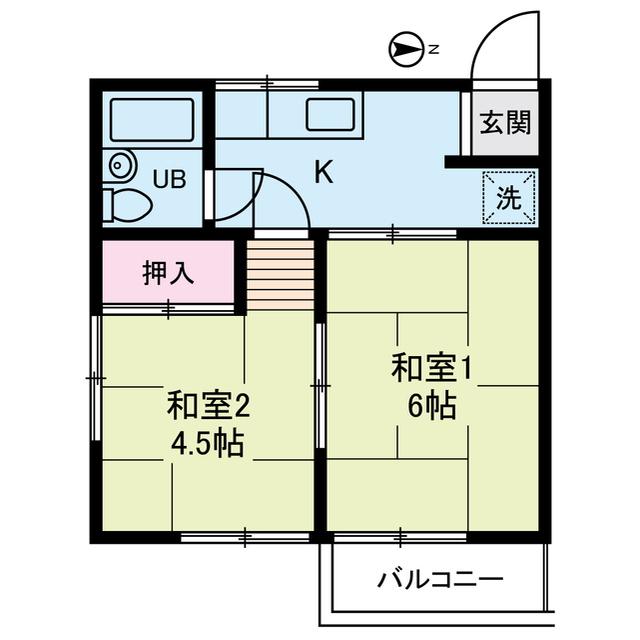 ジェンティール・タカギ(2K/2階)の間取り写真