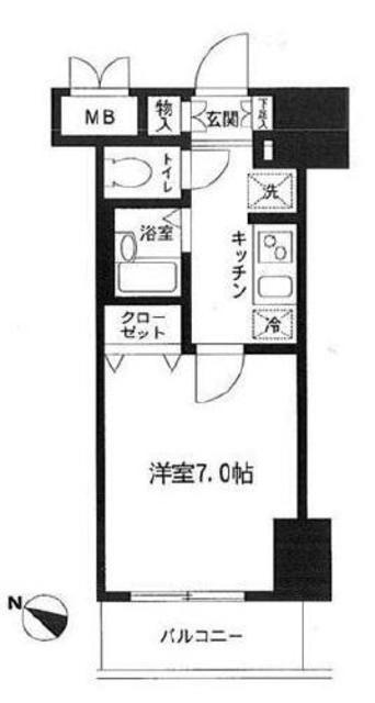 アイル東京向島(1K/2階)の間取り写真